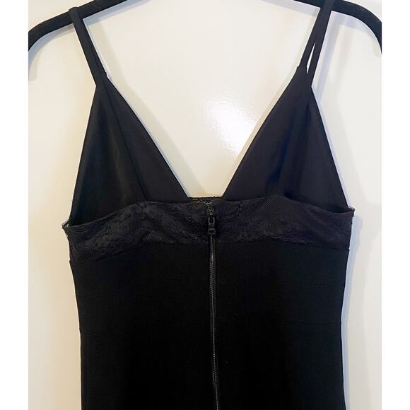 Alice + Olivia Black Jean Lace Insert Mini Dress - Picture 6 of 9